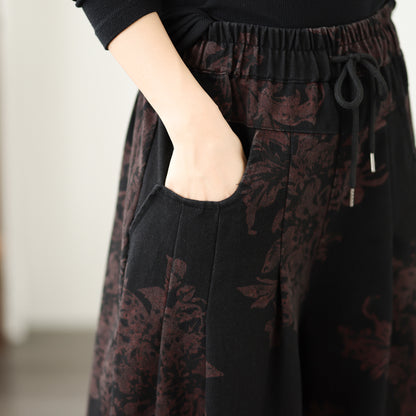 Women's Baggy Jeans Drawstring Elastic Waist Wide Leg
