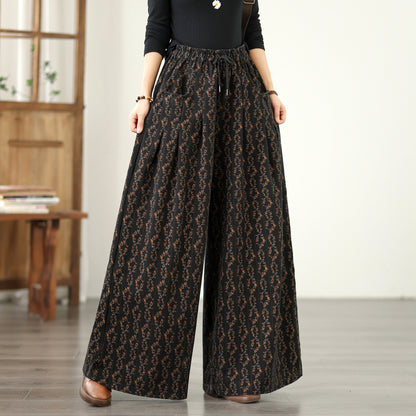 Women's Baggy Jeans Drawstring Elastic Waist Wide Leg