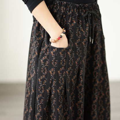 Women's Baggy Jeans Drawstring Elastic Waist Wide Leg