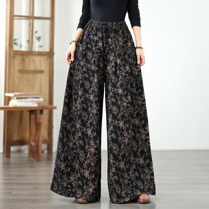Women's Baggy Jeans Drawstring Elastic Waist Wide Leg