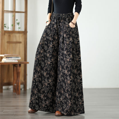 Women's Baggy Jeans Drawstring Elastic Waist Wide Leg