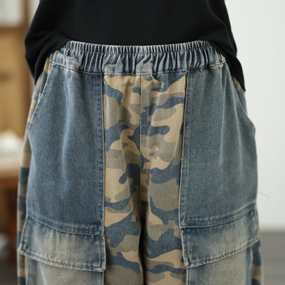 Women's Baggy Jeans Elastic Waist Harem Pants