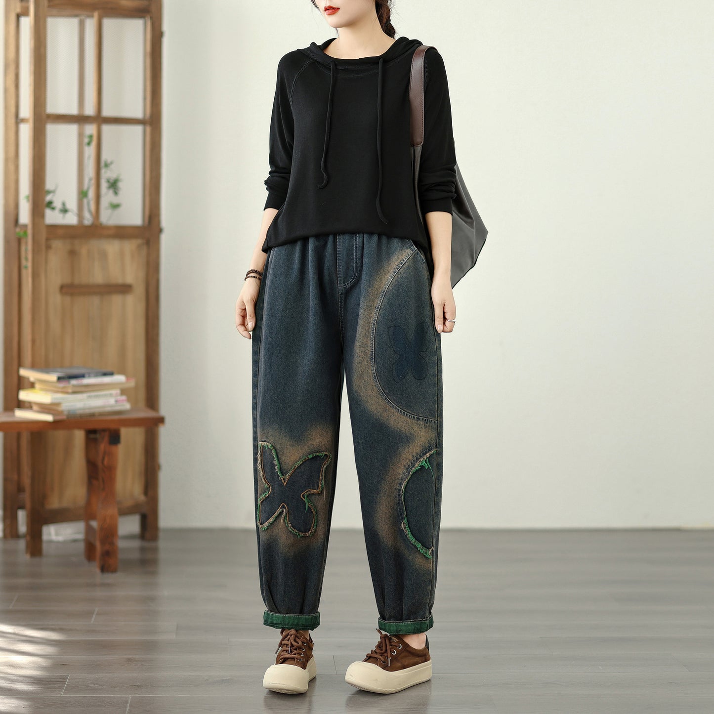 Women's Baggy Jeans Harem Pants Barrel Denim