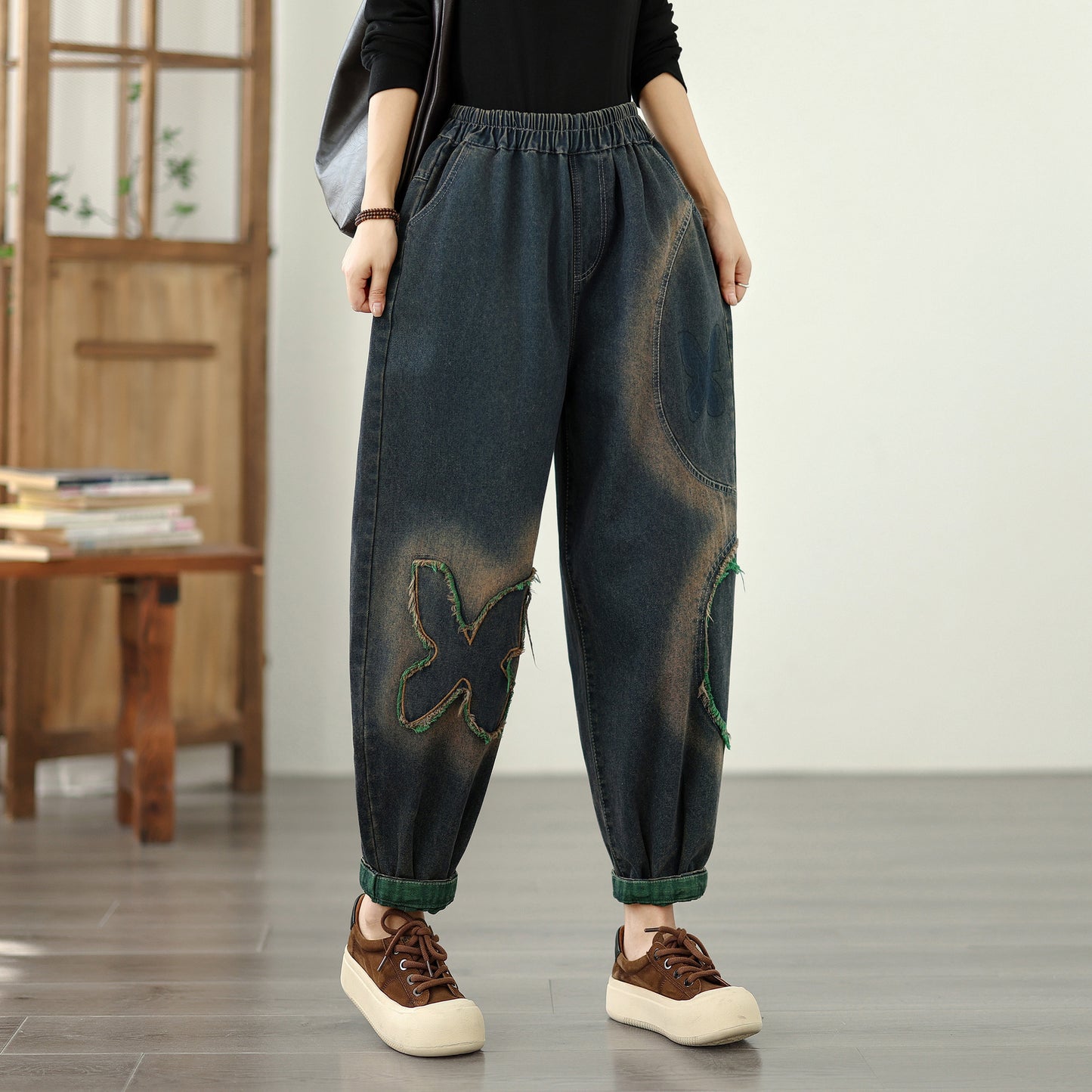 Women's Baggy Jeans Harem Pants Barrel Denim