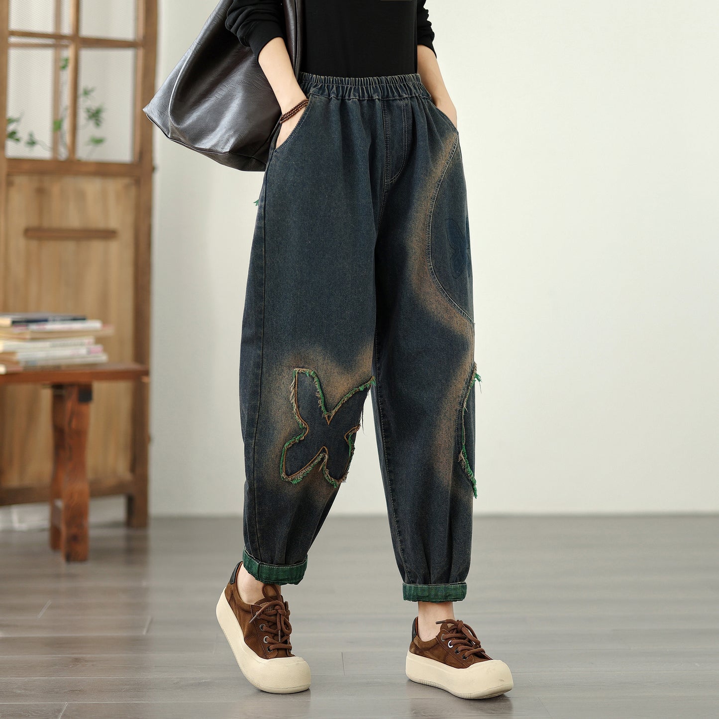 Women's Baggy Jeans Harem Pants Barrel Denim