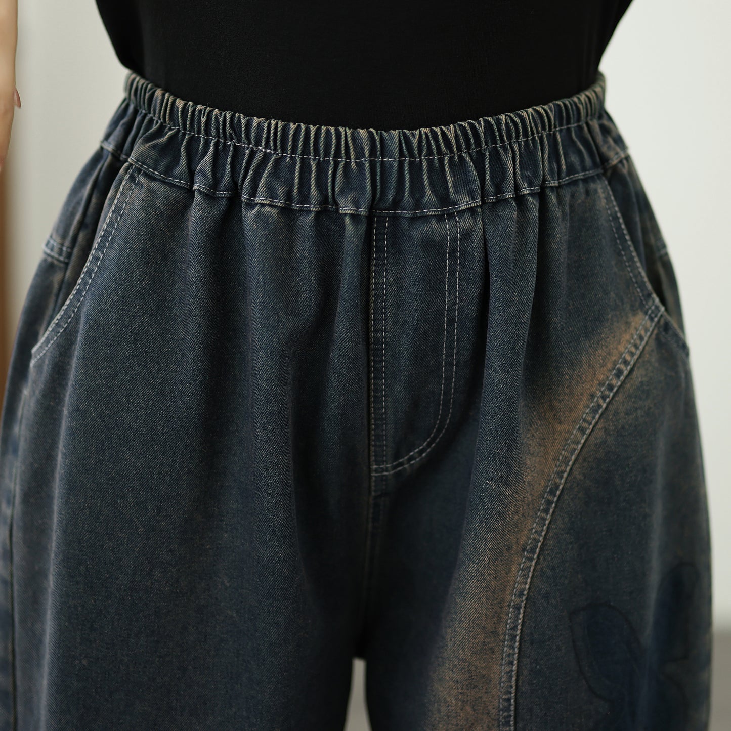 Women's Baggy Jeans Harem Pants Barrel Denim