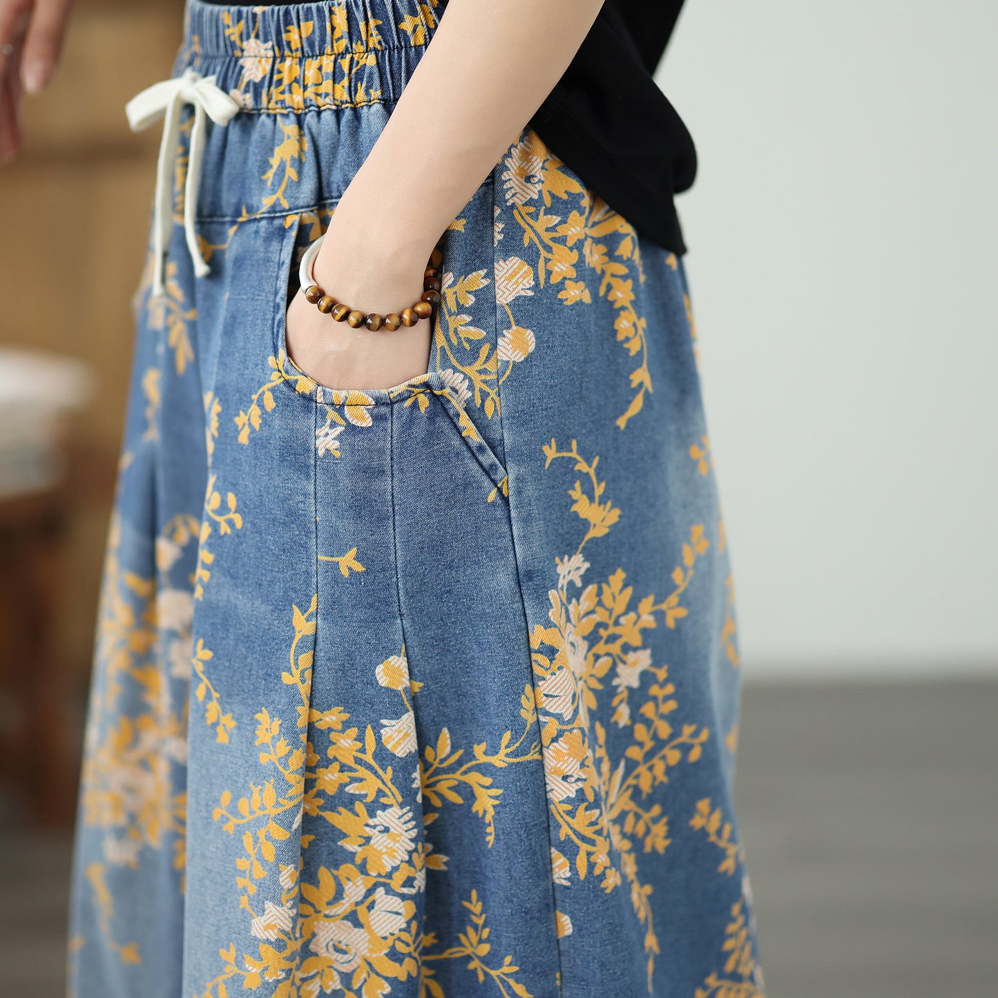 Women's Wide Leg Jeans Drawstring Pants