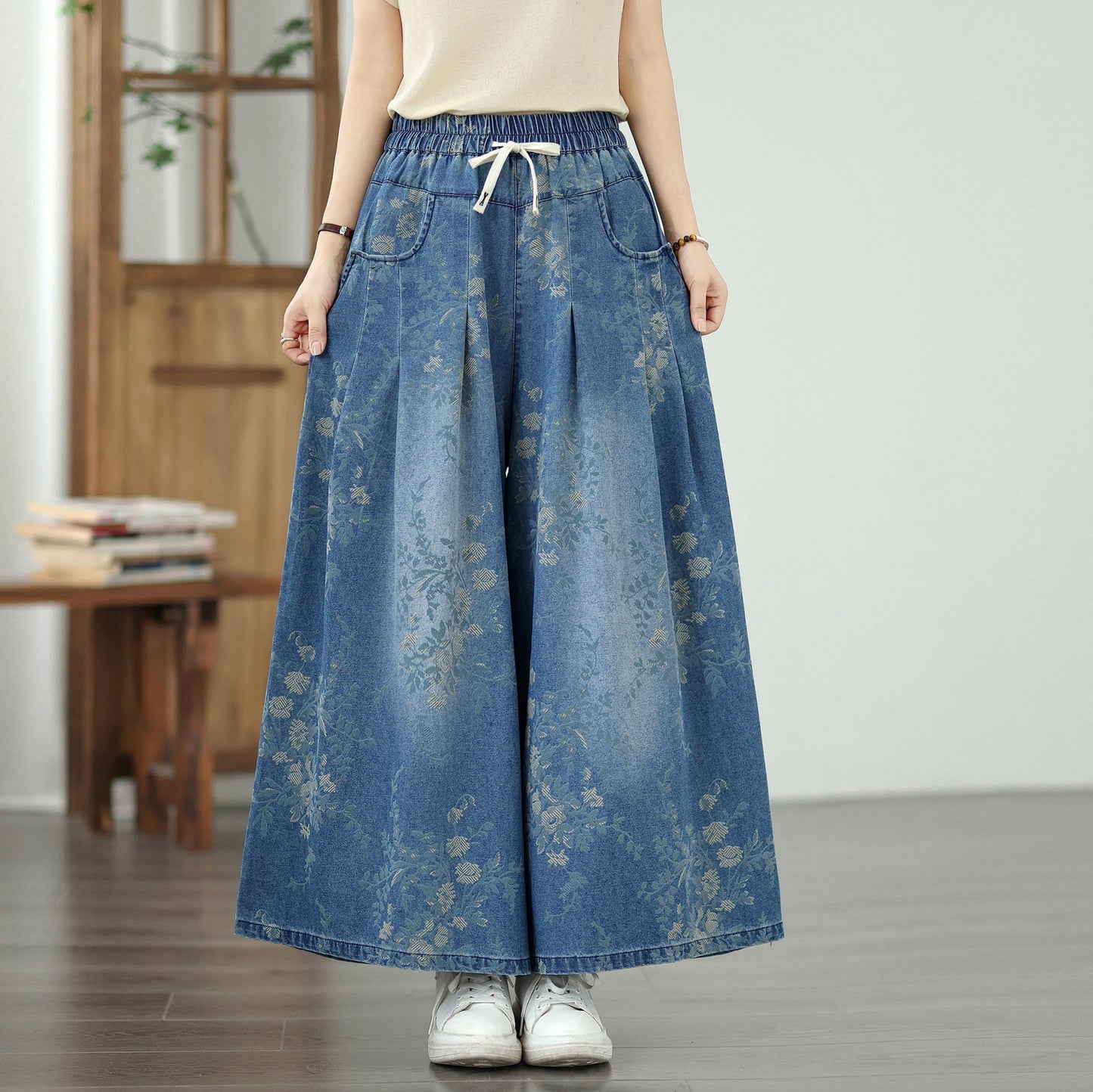 Women's Wide Leg Jeans Drawstring Pants