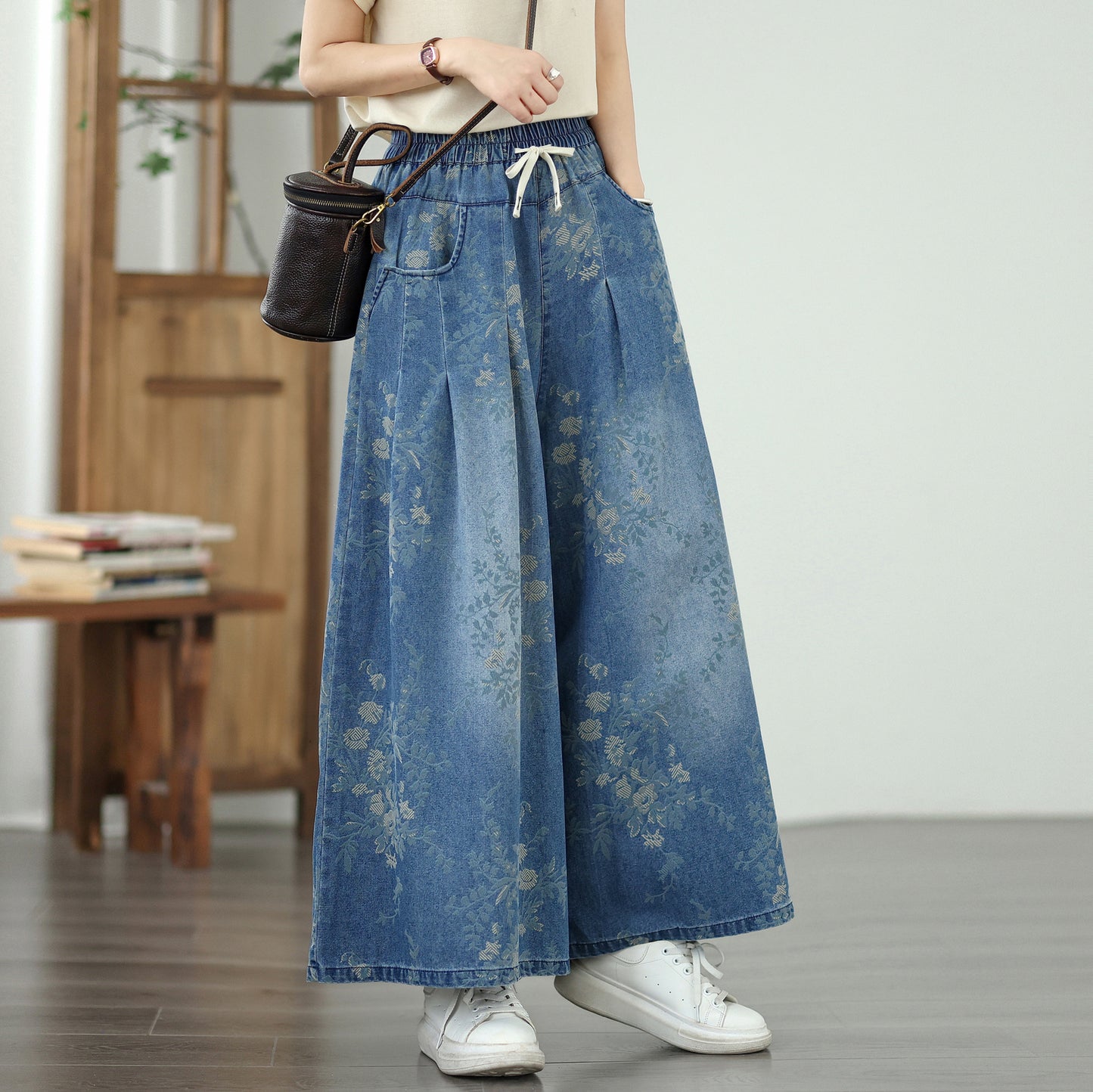 Women's Wide Leg Jeans Drawstring Pants