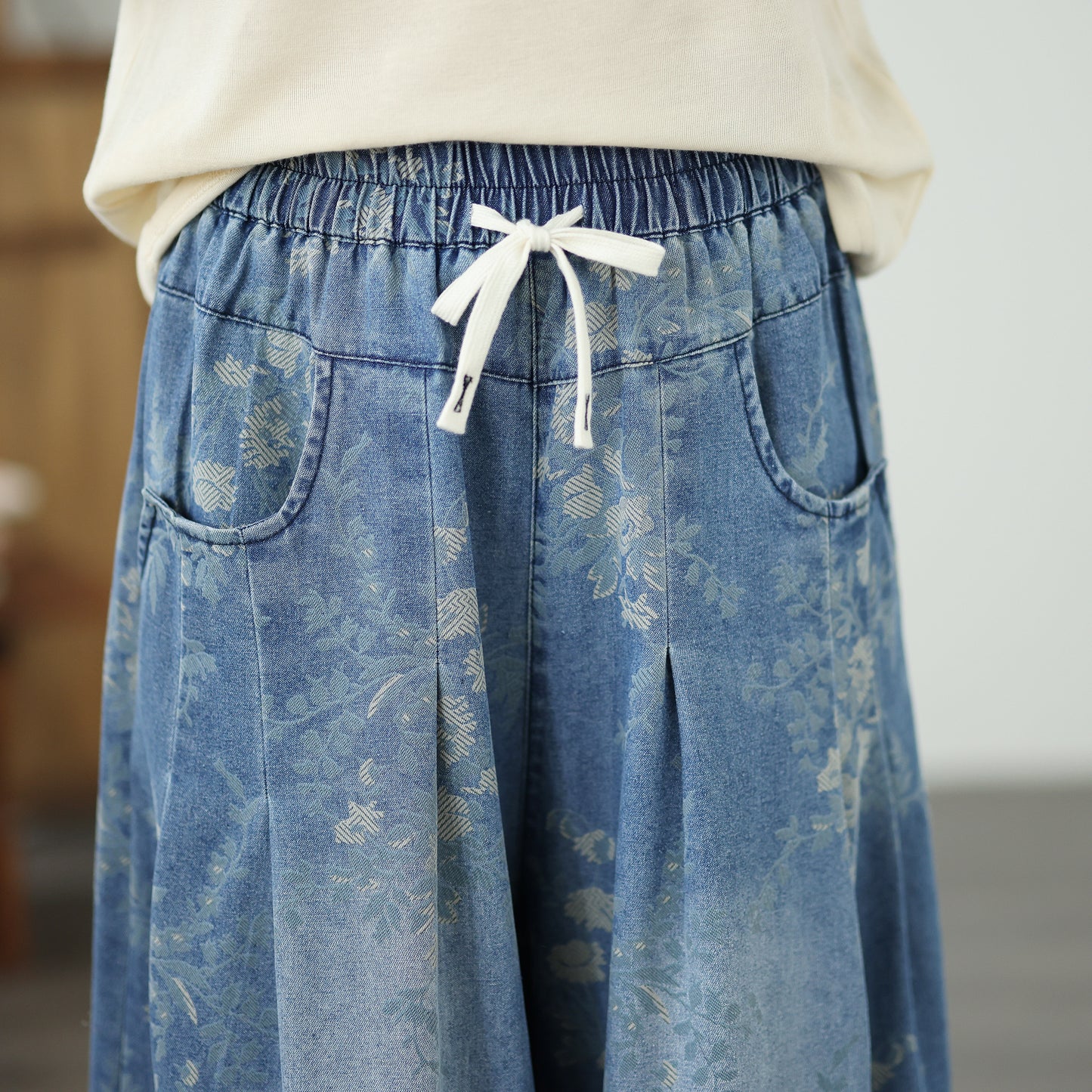Women's Wide Leg Jeans Drawstring Pants