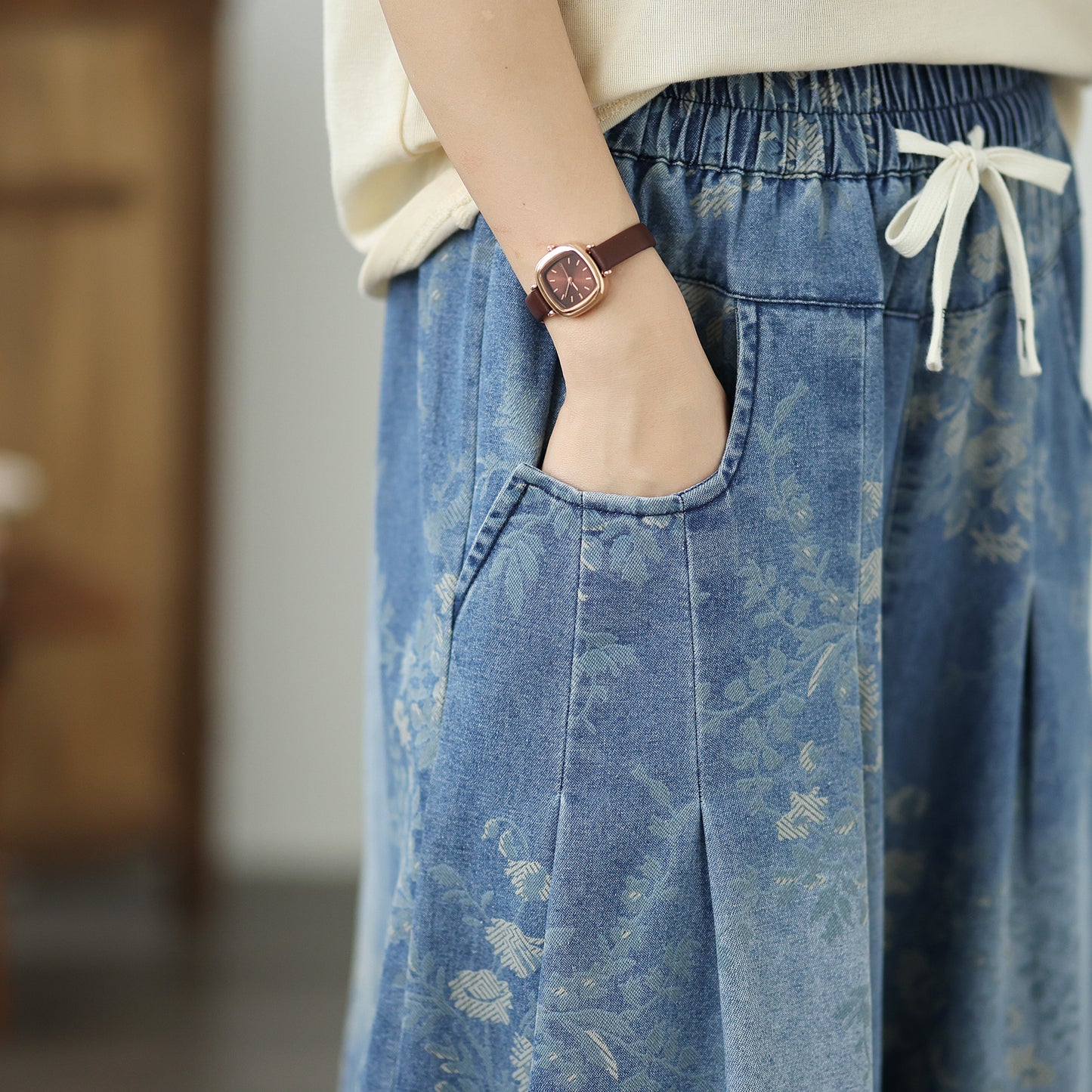 Women's Wide Leg Jeans Drawstring Pants