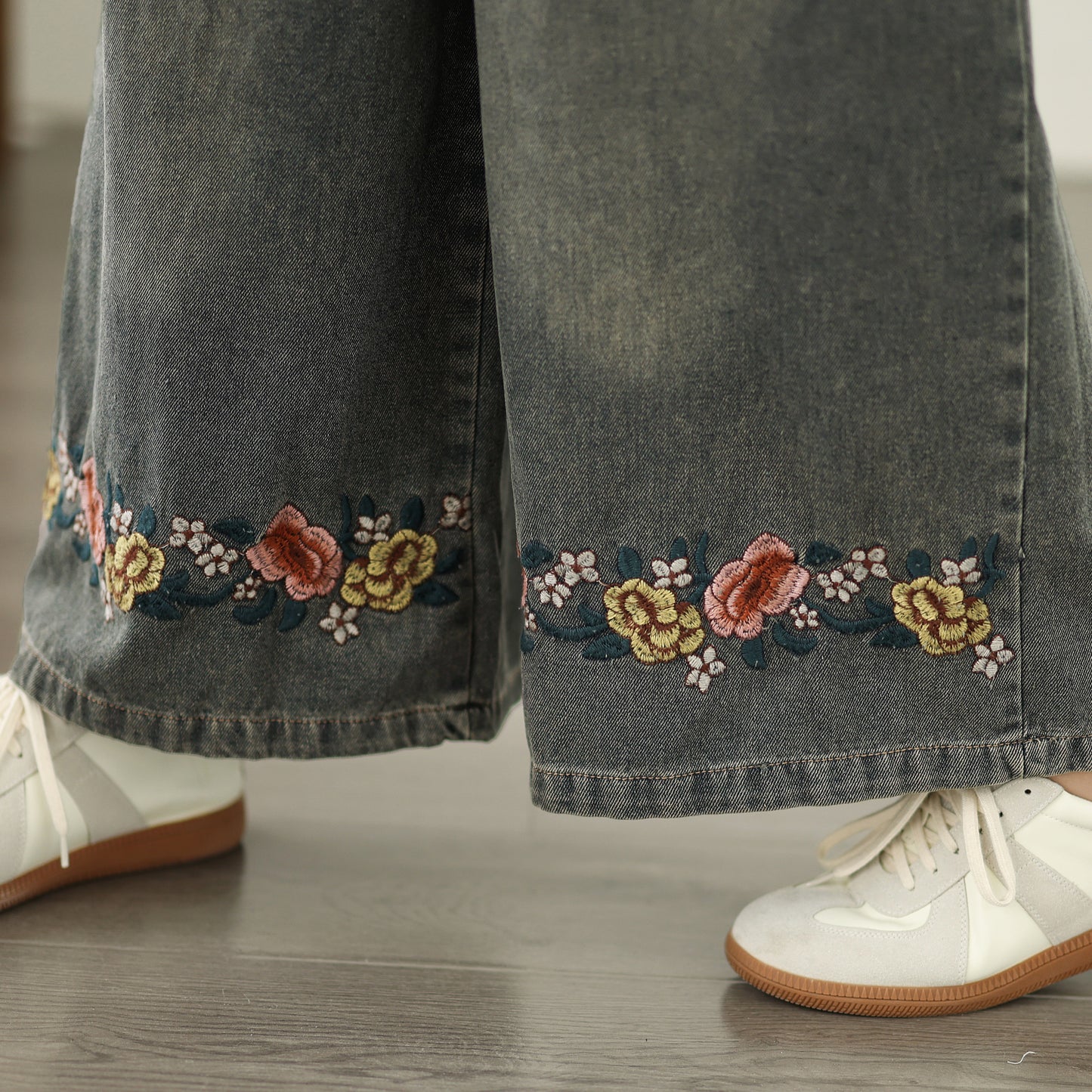 Women's Baggy Jeans Drawstring Wide Leg Denim