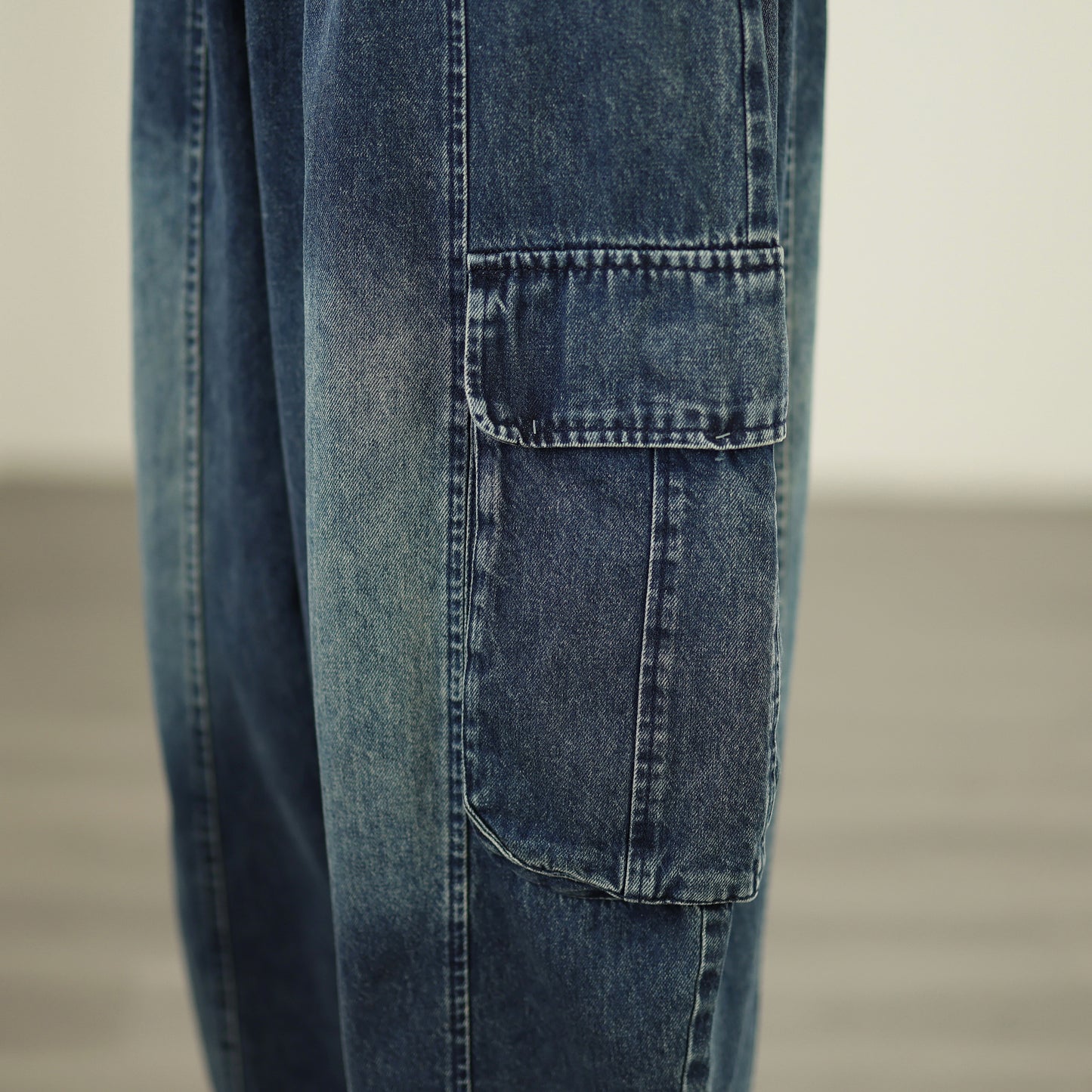 Women's Baggy Jeans Drawstring Elastic Barrel Denim Pants