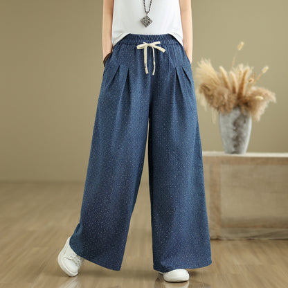 Women's Jeans Elastic Waist Wide Leg Denim Pants