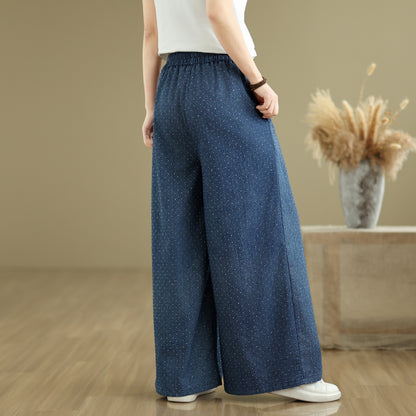 Women's Jeans Elastic Waist Wide Leg Denim Pants