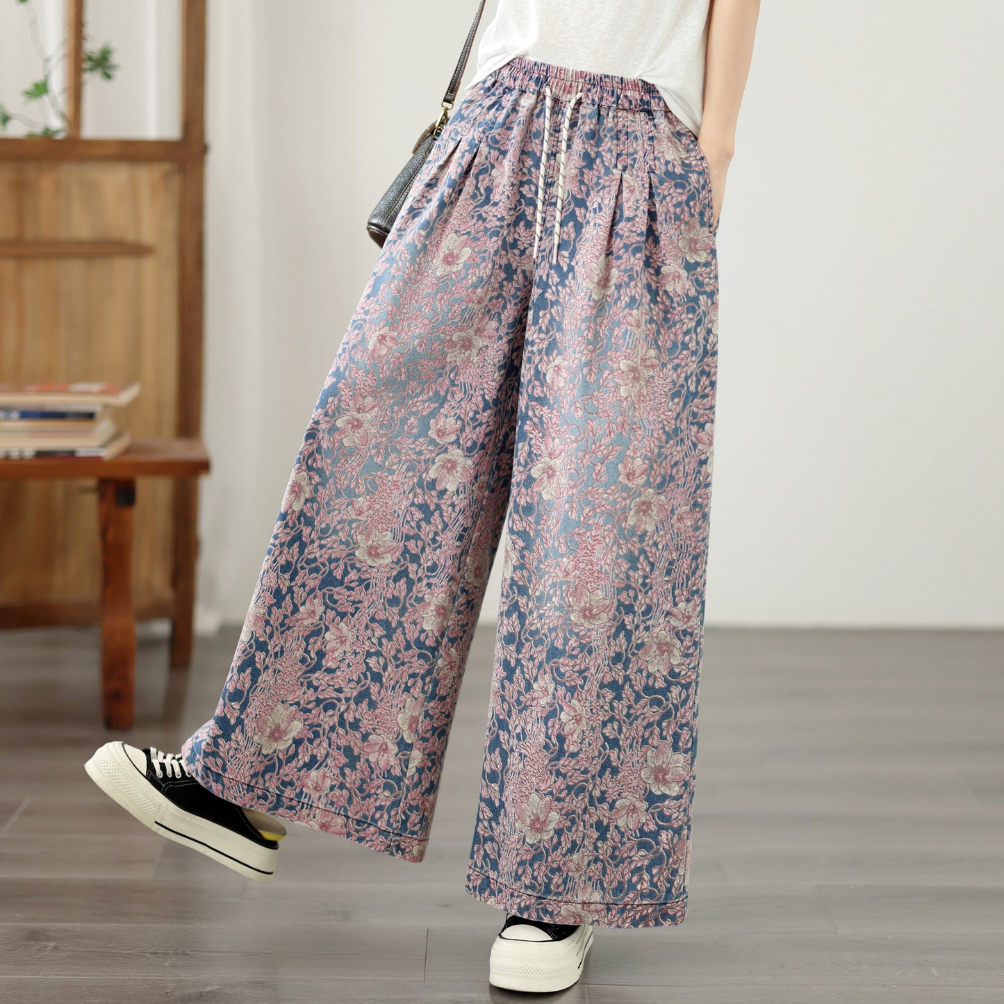 Floral Print Wide Leg Pants – Summer Comfort