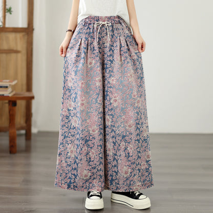 Floral Print Wide Leg Pants – Summer Comfort
