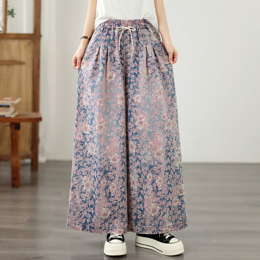 Floral Print Wide Leg Pants – Summer Comfort