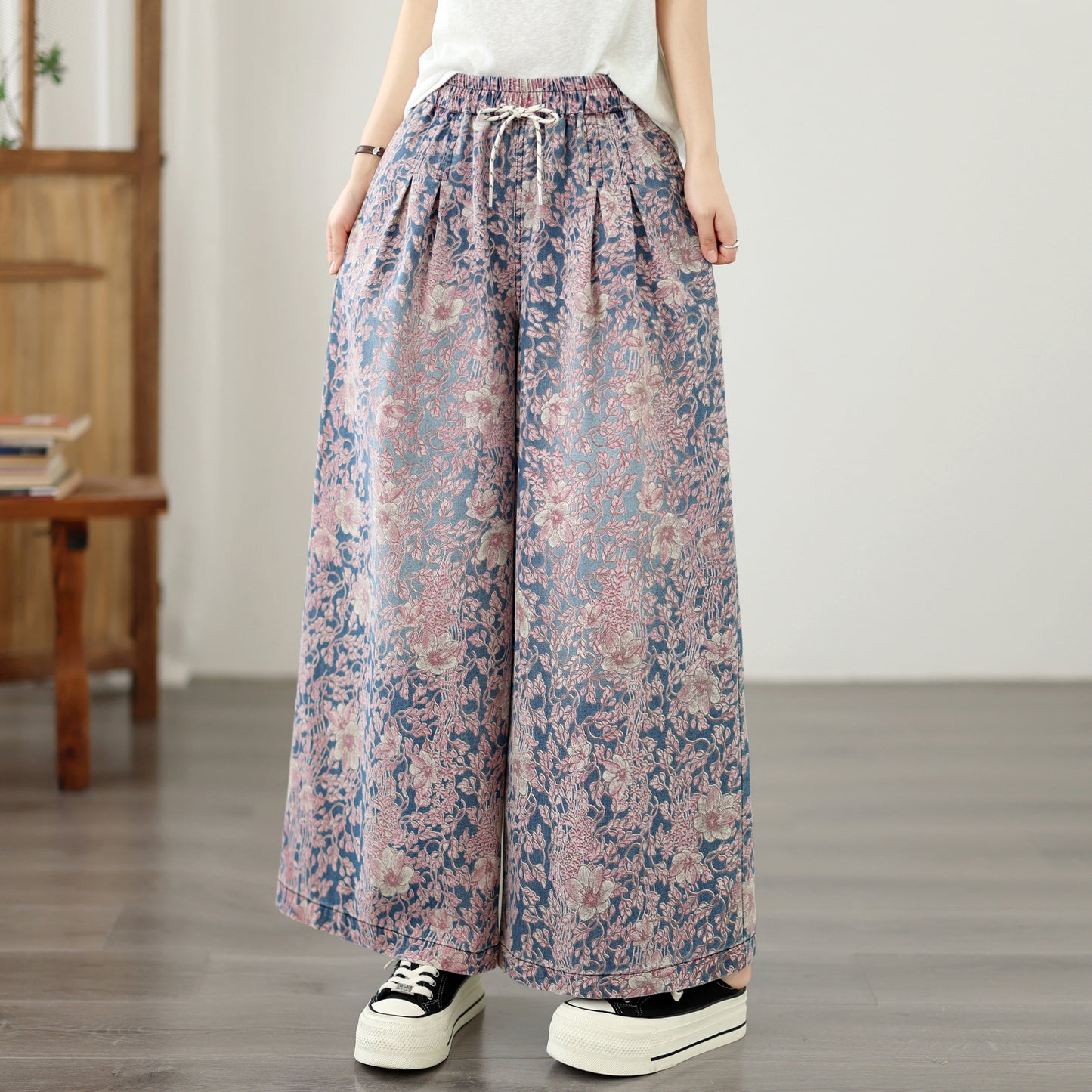 Floral Print Wide Leg Pants – Summer Comfort
