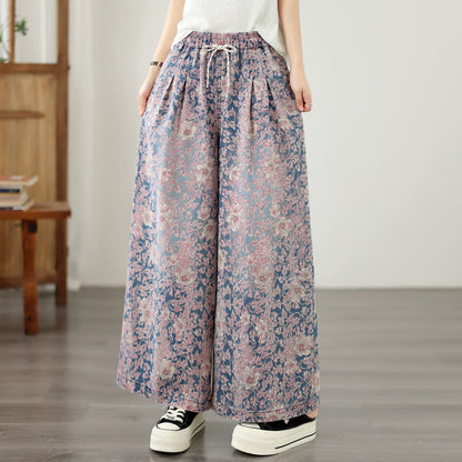 Floral Print Wide Leg Pants – Summer Comfort