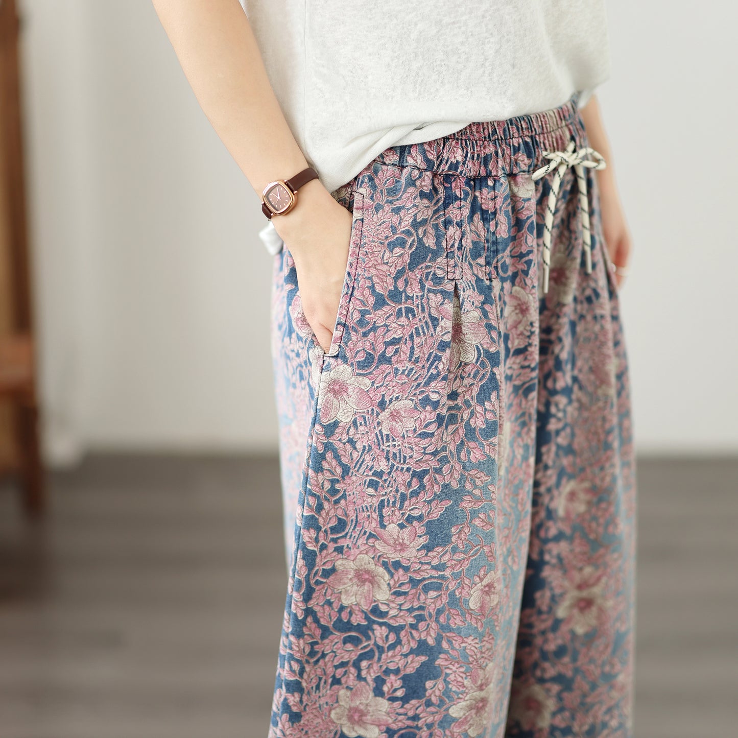 Floral Print Wide Leg Pants – Summer Comfort