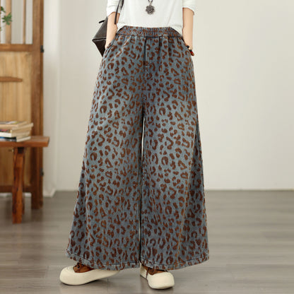 Aspen Leopard Wide Leg Jeans
