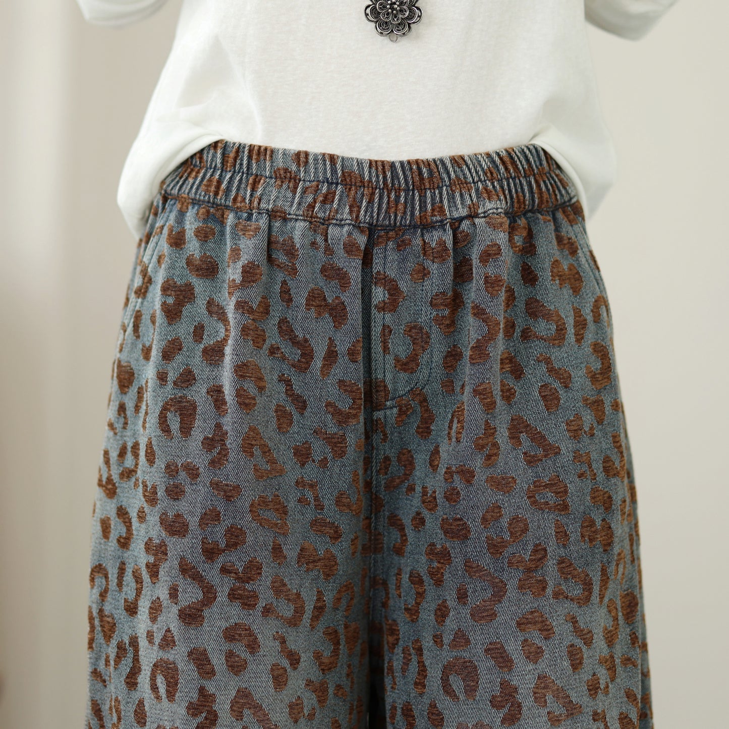 Aspen Leopard Wide Leg Jeans