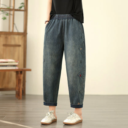Women's Jeans Denim Pants Elastic Waist