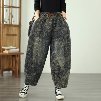 Women's Harem Jeans Drawstring Waist Print Pants