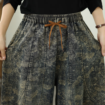 Women's Harem Jeans Drawstring Waist Print Pants