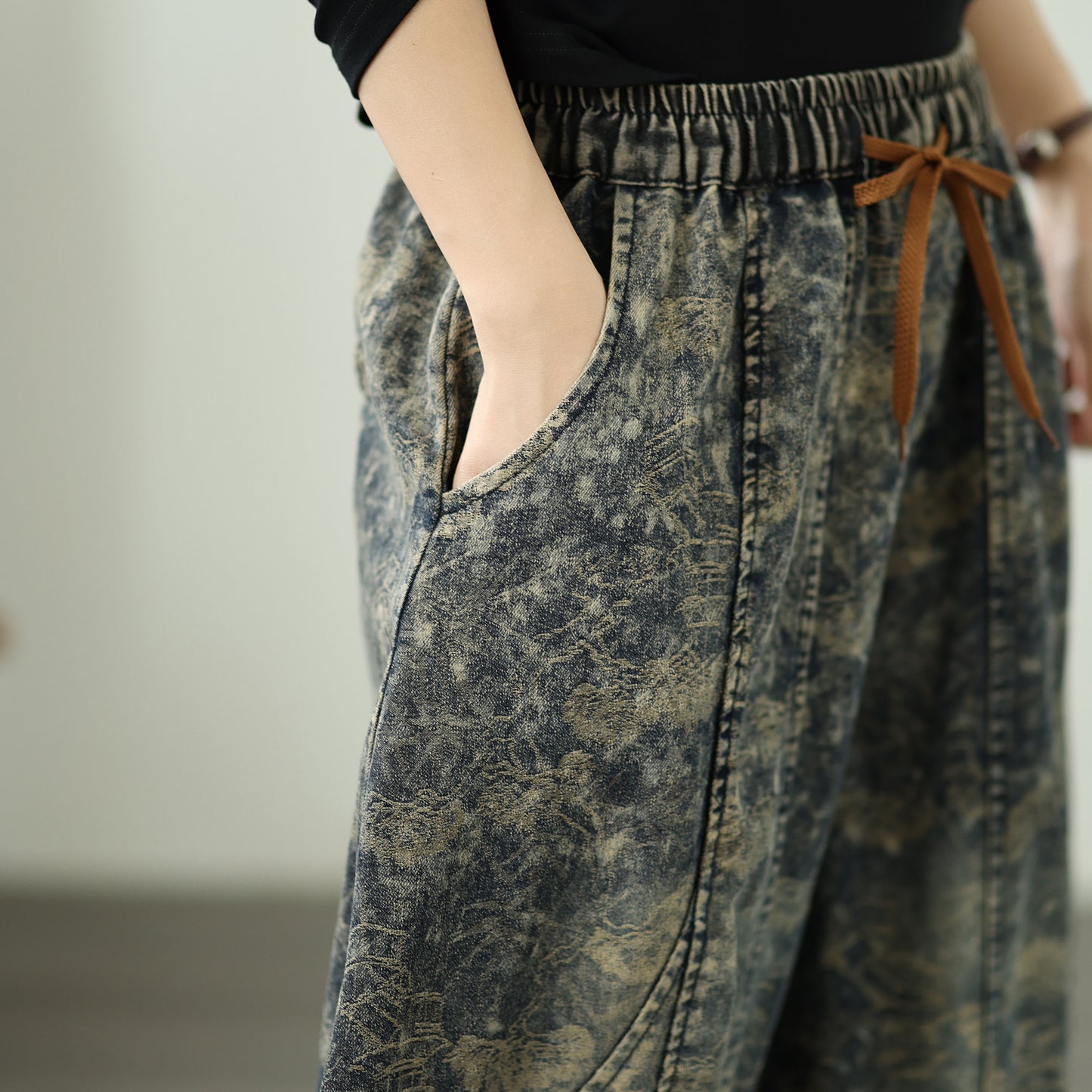 Women's Harem Jeans Drawstring Waist Print Pants