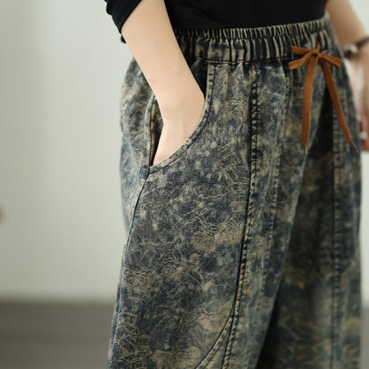 Women's Harem Jeans Drawstring Waist Print Pants