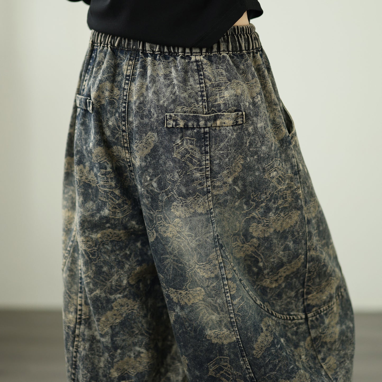 Women's Harem Jeans Drawstring Waist Print Pants