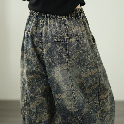 Women's Harem Jeans Drawstring Waist Print Pants