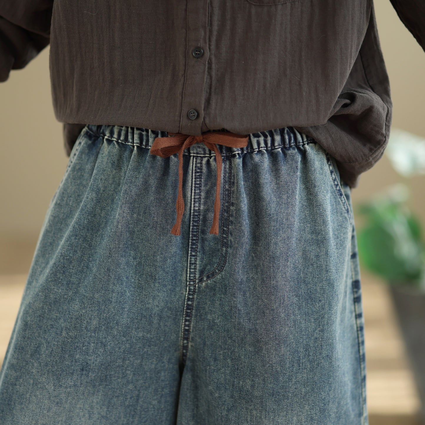 26-Women's Baggy Jeans Embroidery Wide Leg Denim