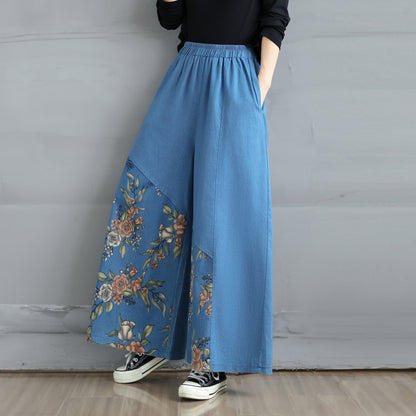 Women's Baggy Jeans Drawstring Waist Wide Leg