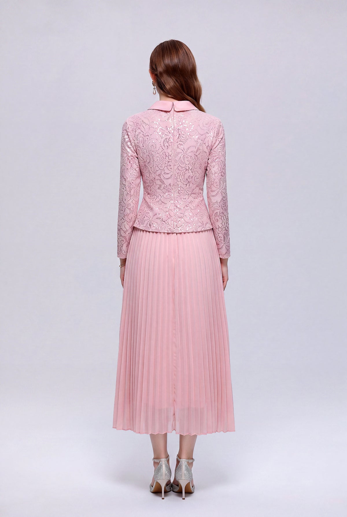 Lace Jacket & Pleated Midi Skirt Set | 3 Colors