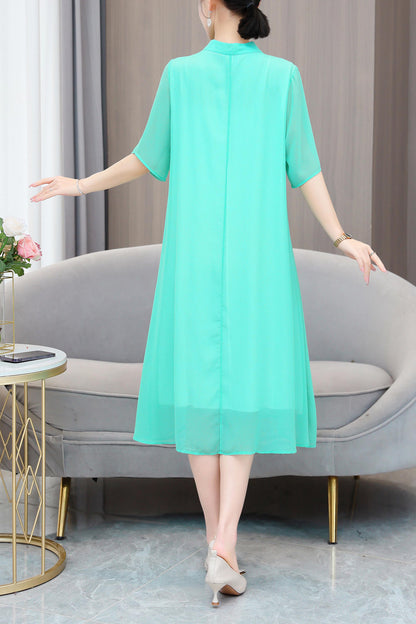 Hight Neck Cheongsam Casual Dress