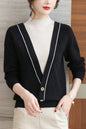 Women's Fall Turtleneck Color Block Knitted Sweater