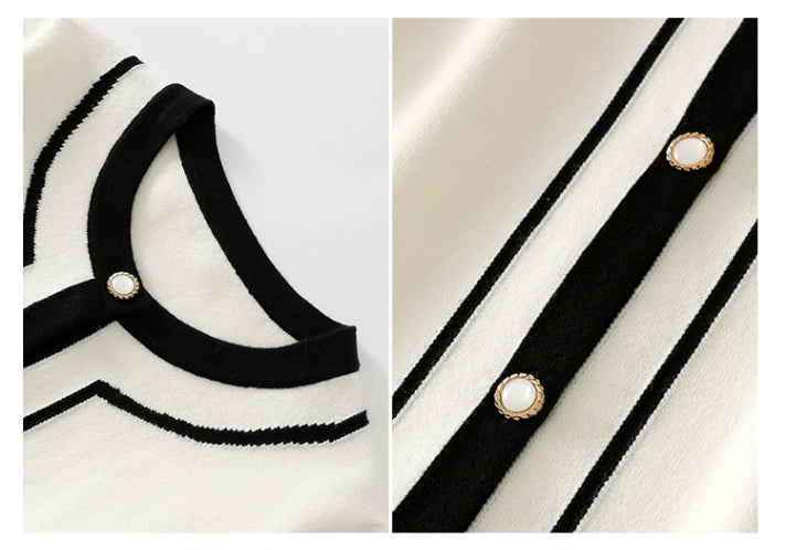 Women's Cardigan Long Sleeve Tops Striped Sweater