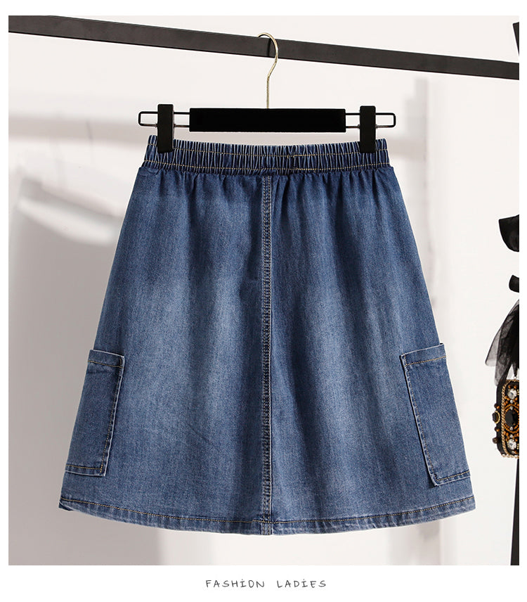 Women's Skorts Skirts Denim Mini Skirt Pull On Jean Shorts - LAI MENG FIVE CATS