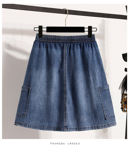 Women's Skorts Skirts Denim Mini Skirt Pull On Jean Shorts - LAI MENG FIVE CATS