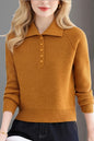Women's Long Sleeve Button Polo Shirts Sweater Blouse