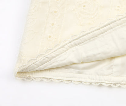 Embroidered Eyelet Blouse | Breathable Cotton with Lace Trim