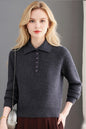 Women's Long Sleeve Button Polo Shirts Sweater Blouse