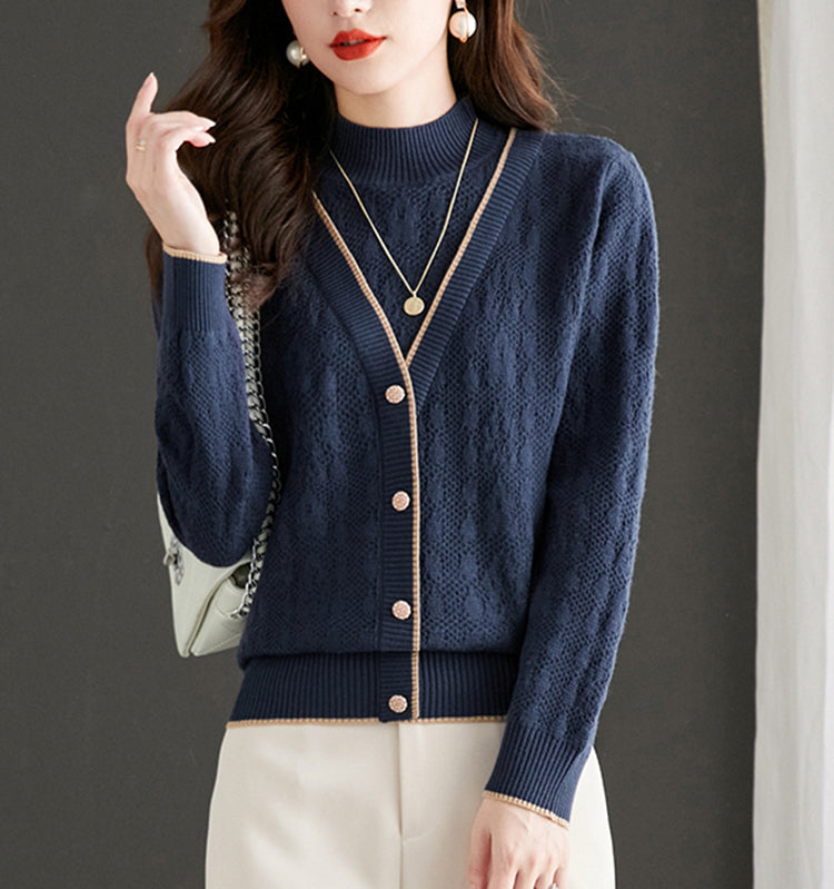 Women's Knit Sweater Lightweight 2 in 1 Dressy Pullover Tops