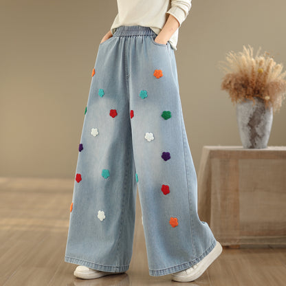 Women's Loose Jeans Baggy Wide Leg Denim Pant