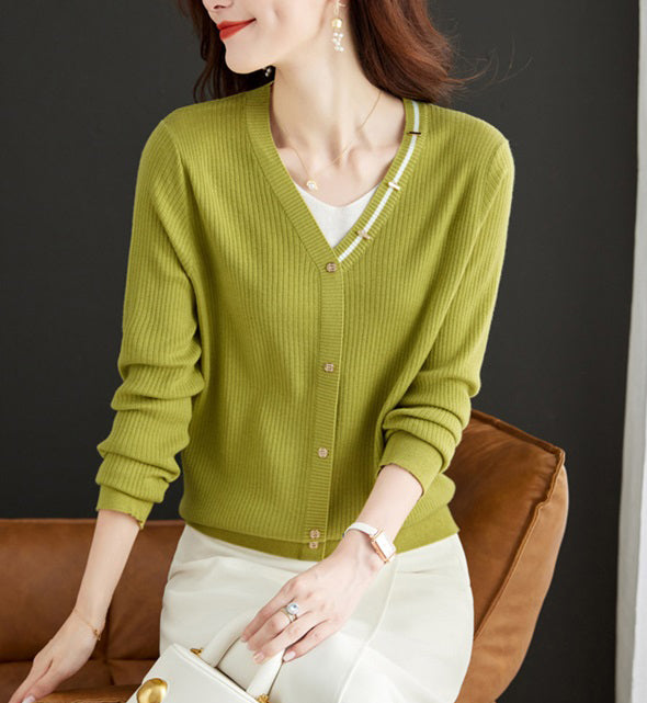 Women's Lightweight Cardigan V Neck  Knit Sweater Tops