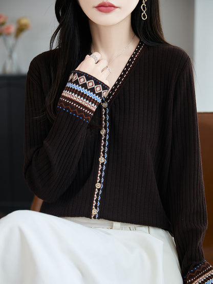 Women's Tribal Ethnic Graphic Sweater Cardigan Knit