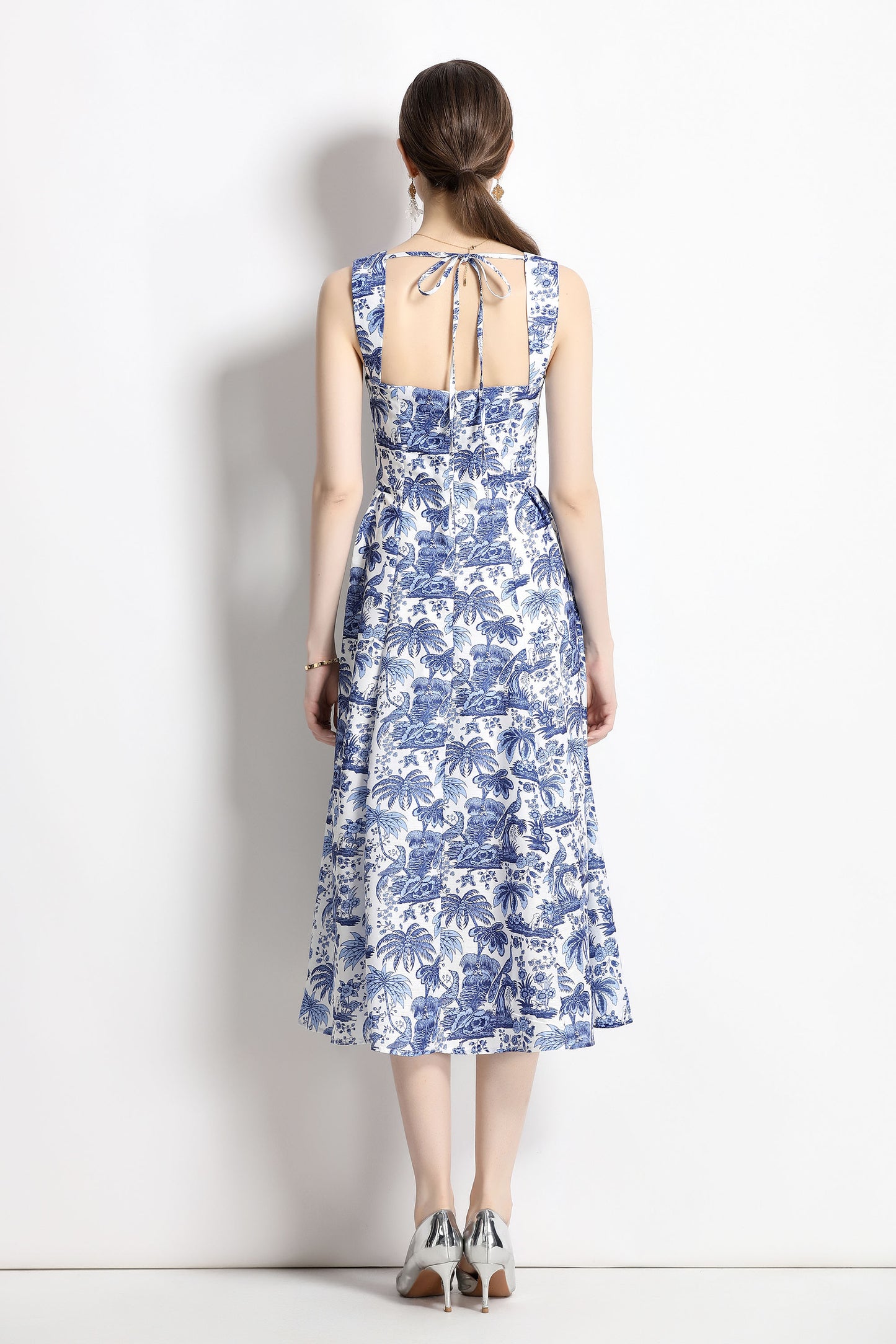 Summer Casual Floral Print Suspender Dress
